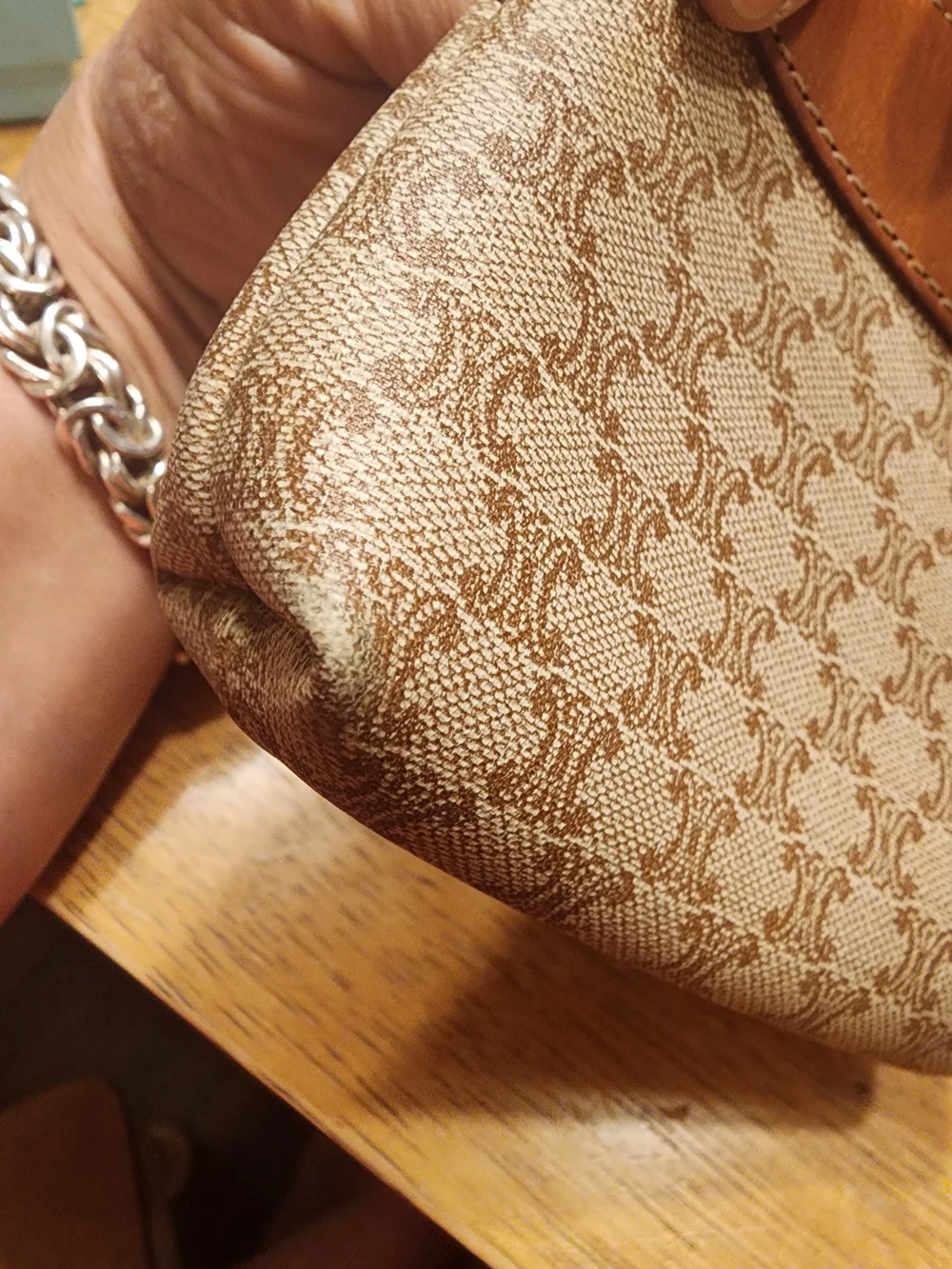 vintage Celine Macadam monogram coin purse or cosmetic pouch,